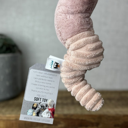 Jellycat Waldo Worm - Pink Wiggly Worm Pink Cordy Medium Retired Beanie 15”