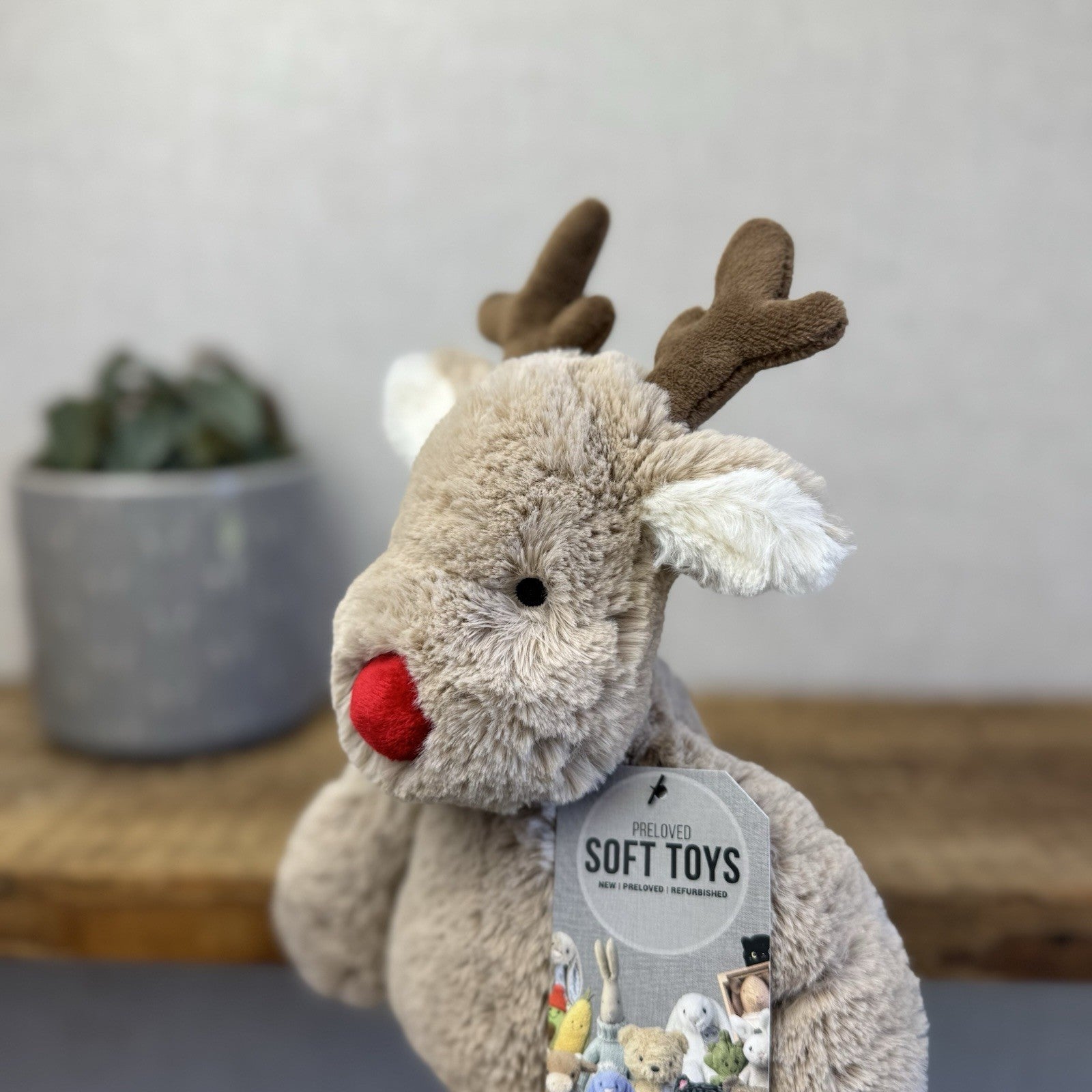 John Lewis X Jellycat Baby Reindeer Christmas Plush Teddy Beanie Winter Baby 12"