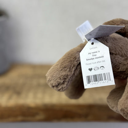 Jellycat Tiny Smudge Monkey - Mini Laying Monkey Beanie Plush New With Tags 6"