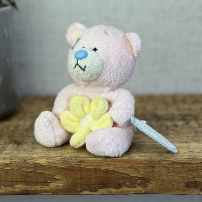 Blue Nose Friends Cuddles #49 - Mini Pink Bear Beanie With Flower Collectible 5"