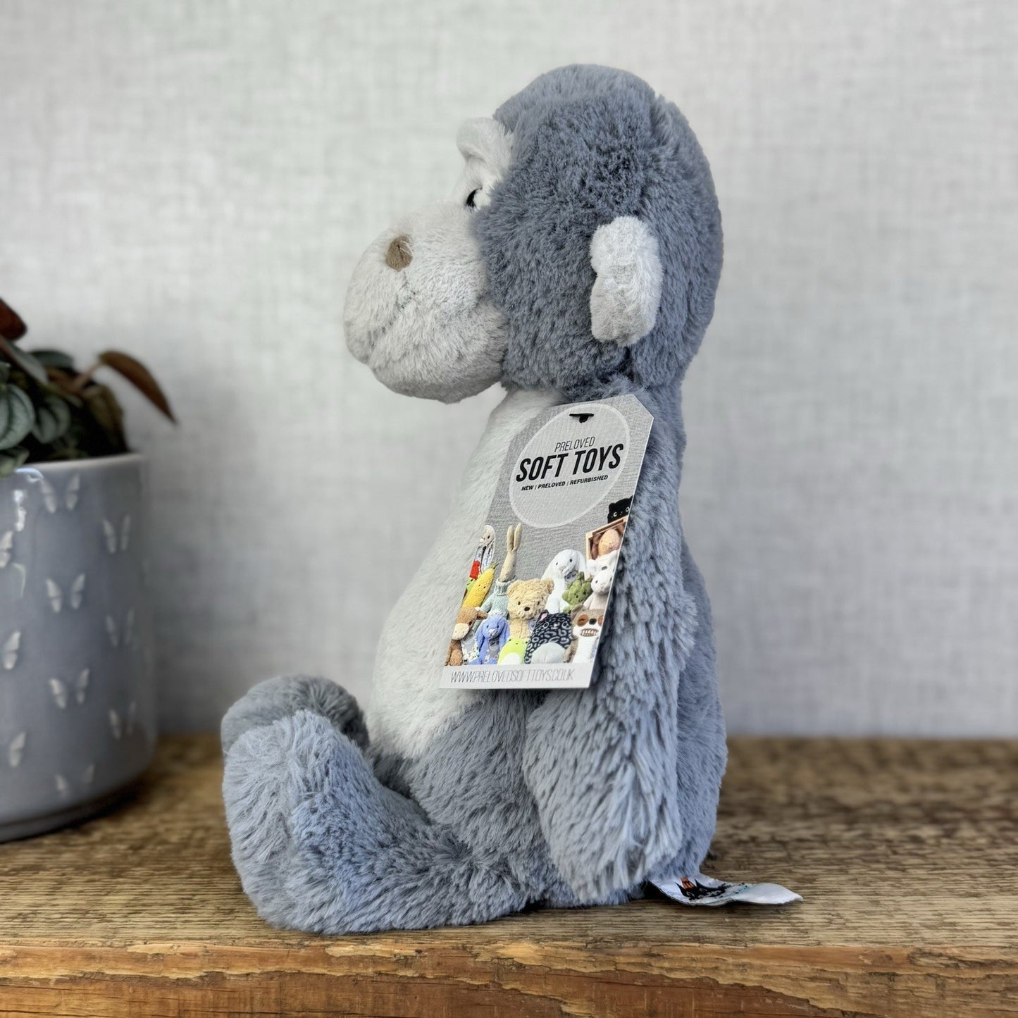 Jellycat Medium Bashful Gorilla - Light Grey Version Old Style Gorrilla 12” (#2)