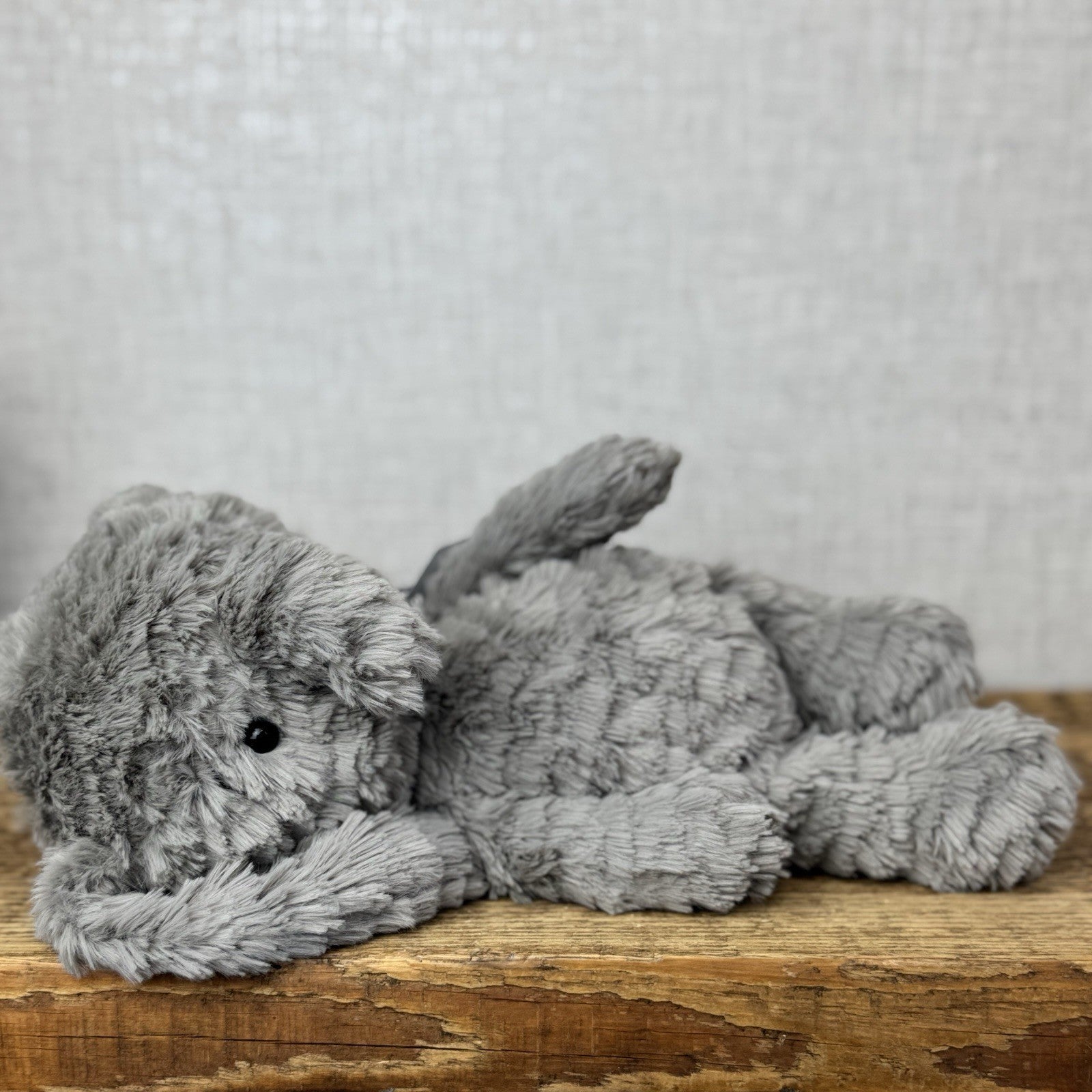 Jellycat Squishu Elephant - Small Grey Colour Textured Elephant Retired 10"