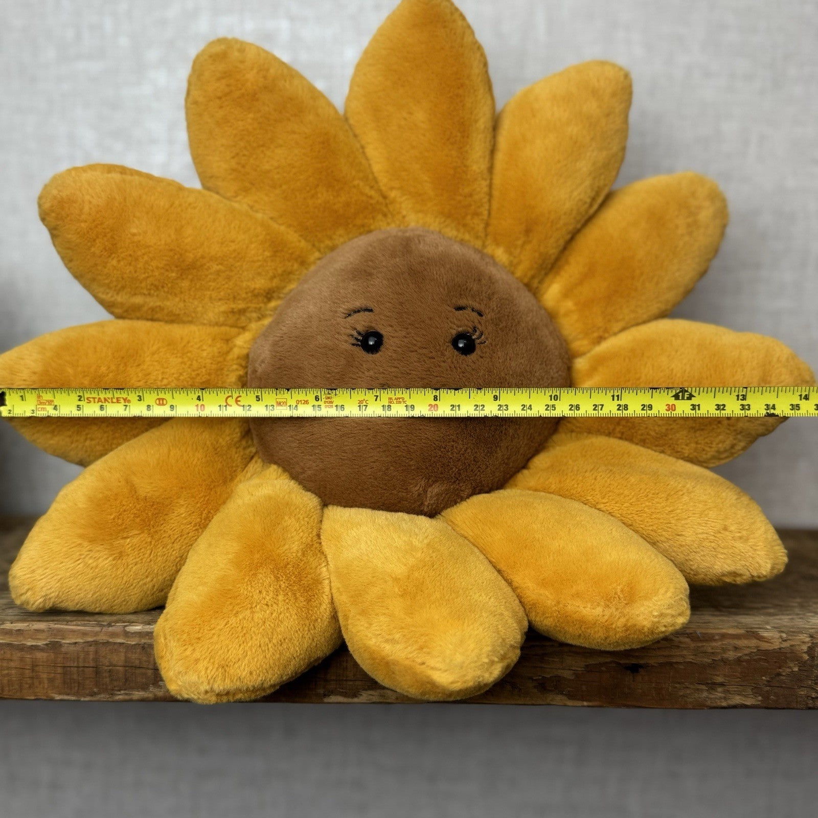 Jellycat Large Fleury Sunflower - Large Sunflower Beanie Cushion Soft Toy 12”