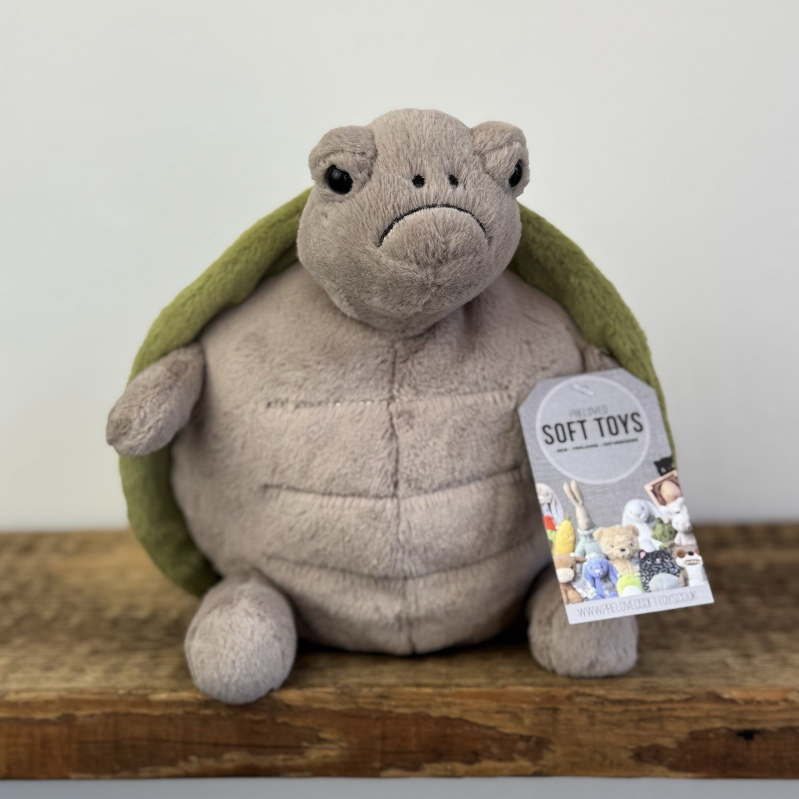 Jellycat Timmy Turtle - Grumpy Turtle Soft Toy Beanie Sad Face Turtle 10"