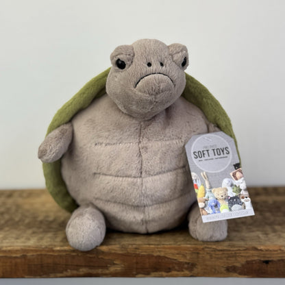 Jellycat Timmy Turtle - Grumpy Turtle Soft Toy Beanie Sad Face Turtle 10"