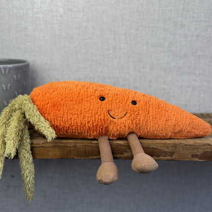 Jellycat Large Amuseable Carrot - Orange Fluffy Carrot Beanie Plush Retired 15"