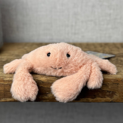 Jellycat Tiny Fluffy Crab - Mini Peach/Pink Crab Soft Toy New Condition 4"