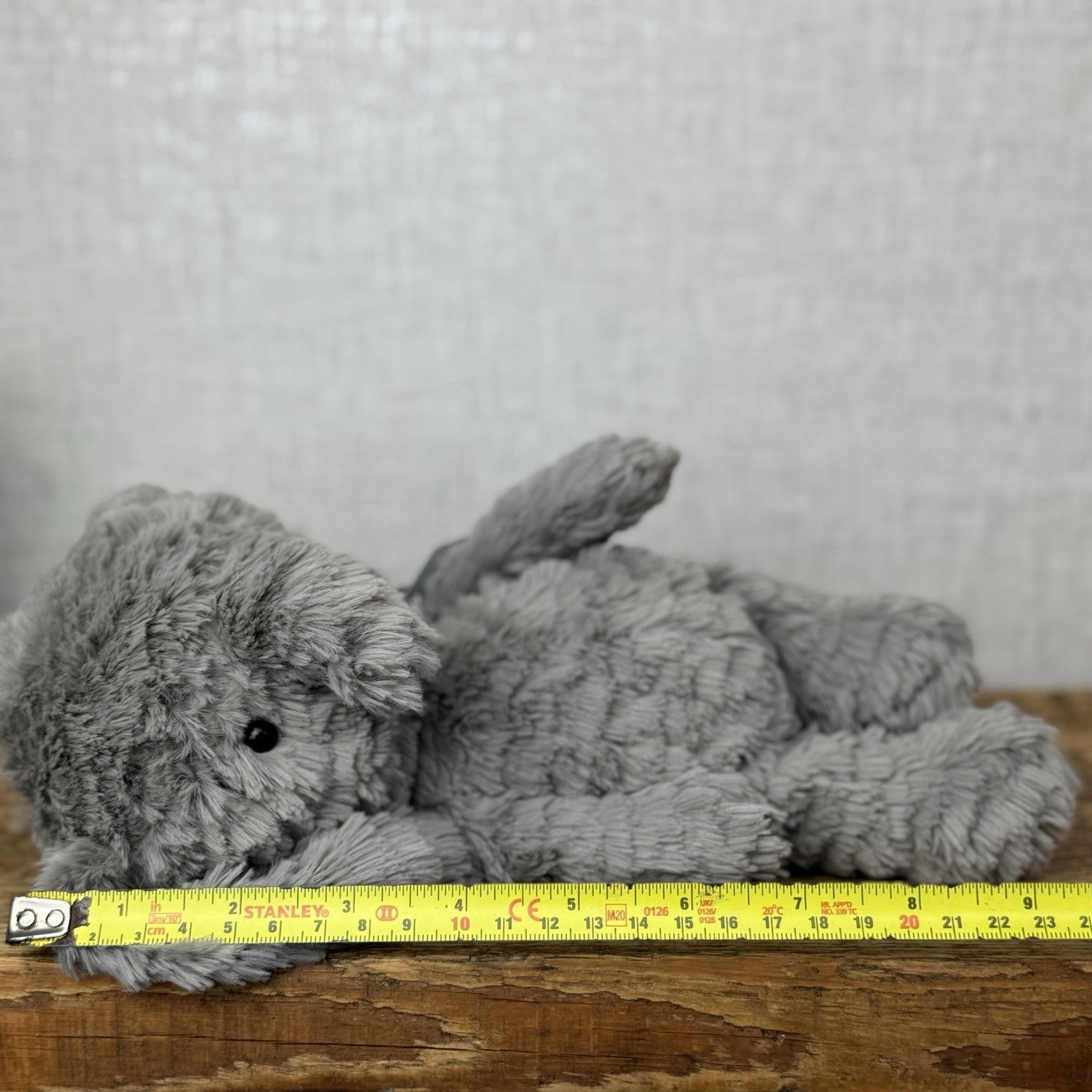 Jellycat Squishu Elephant - Small Grey Colour Textured Elephant Retired 10"