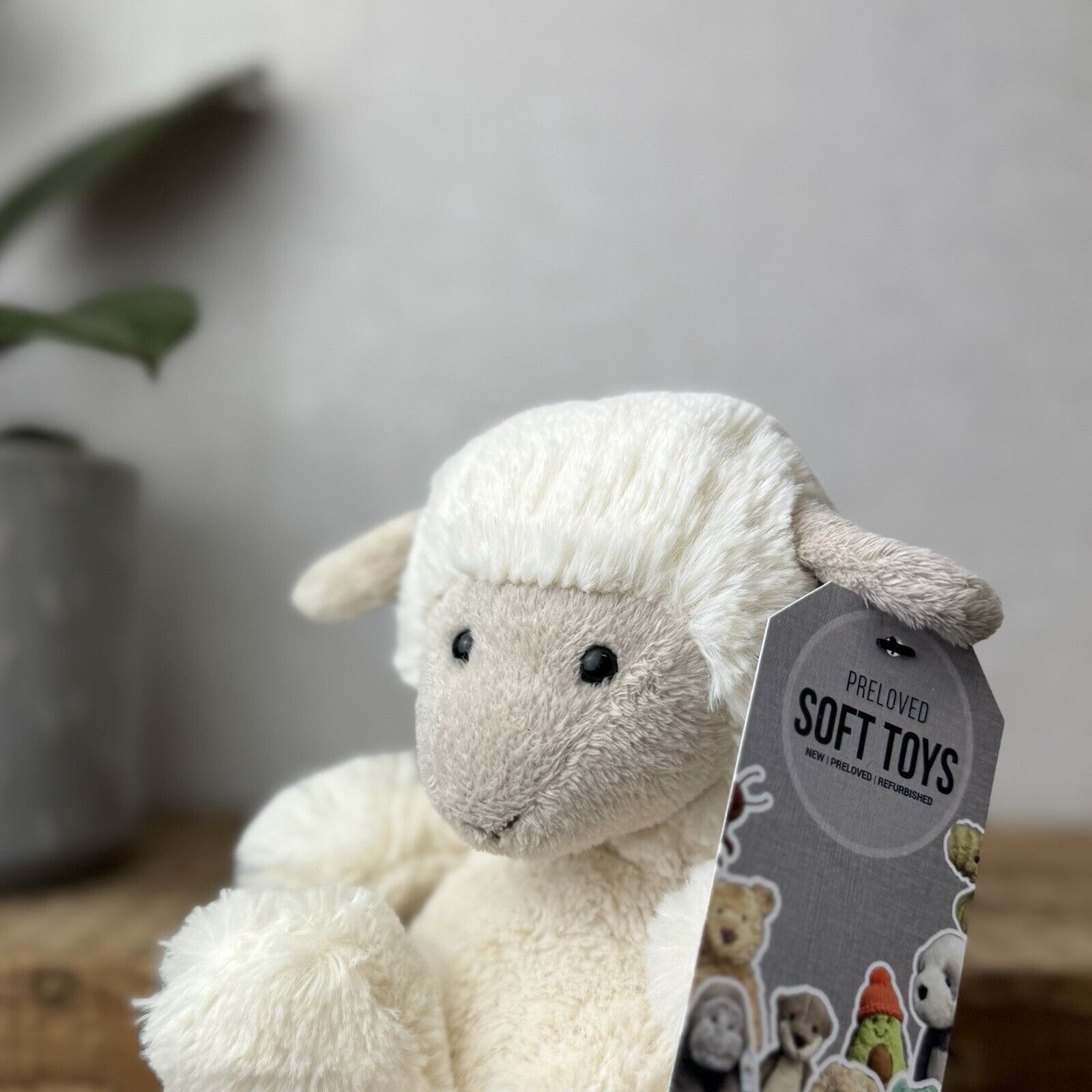 Jellycat Large Poppet Lamb - Cream Poppet Sheep Tiny Pocket Pal Retired 6”