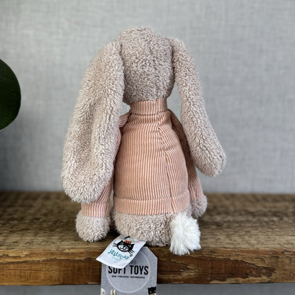 Jellycat Jumble Bunny - Cute Rabbit Plush In Pink Jumper Retired Rare Beanie 12”