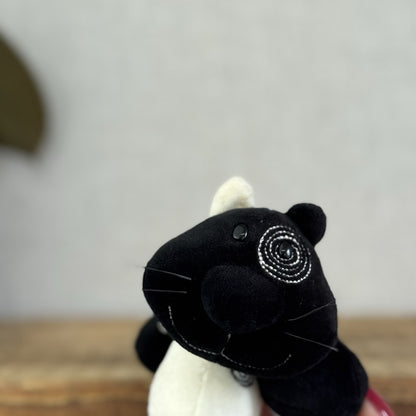 Jellycat Tubby Toes Cat - Vintage Black & White Cat Soft Toy Beanie Mini 4”