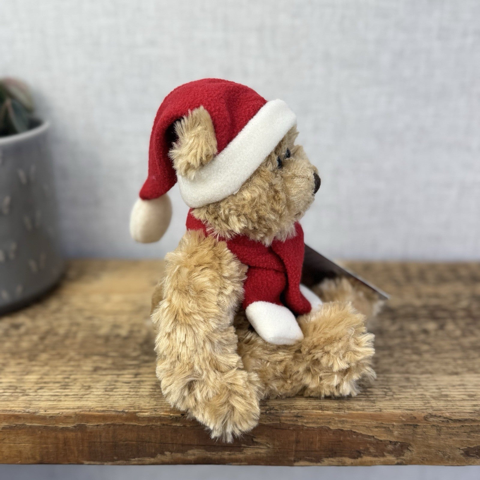 John Lewis Christmas Bear - Small Bear Christmas Hat & Scarf Beanie 2009 9"