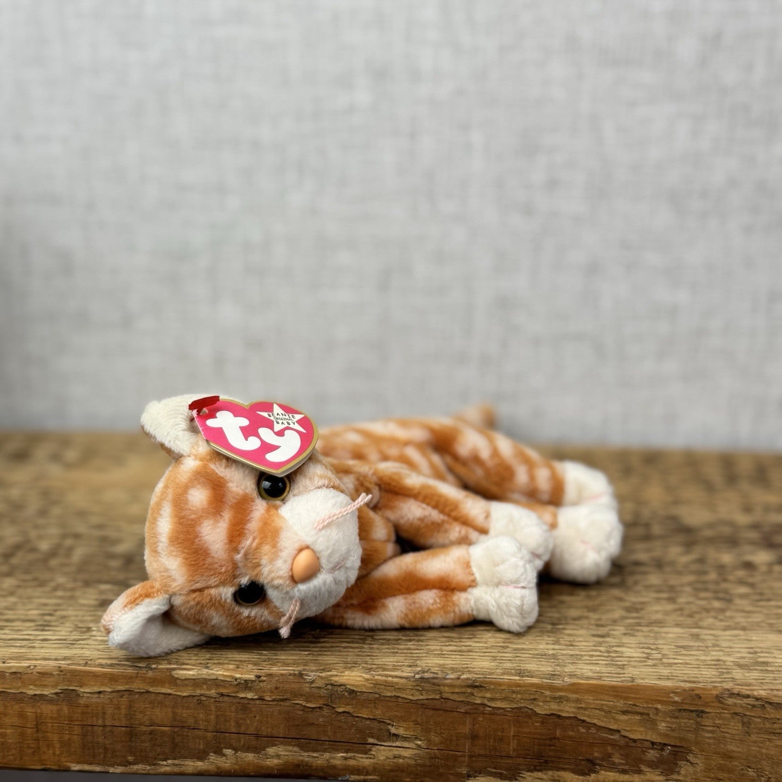 TY Beanie Baby Classic Amber The Ginger Cat Retired Beanie Cat With Tag