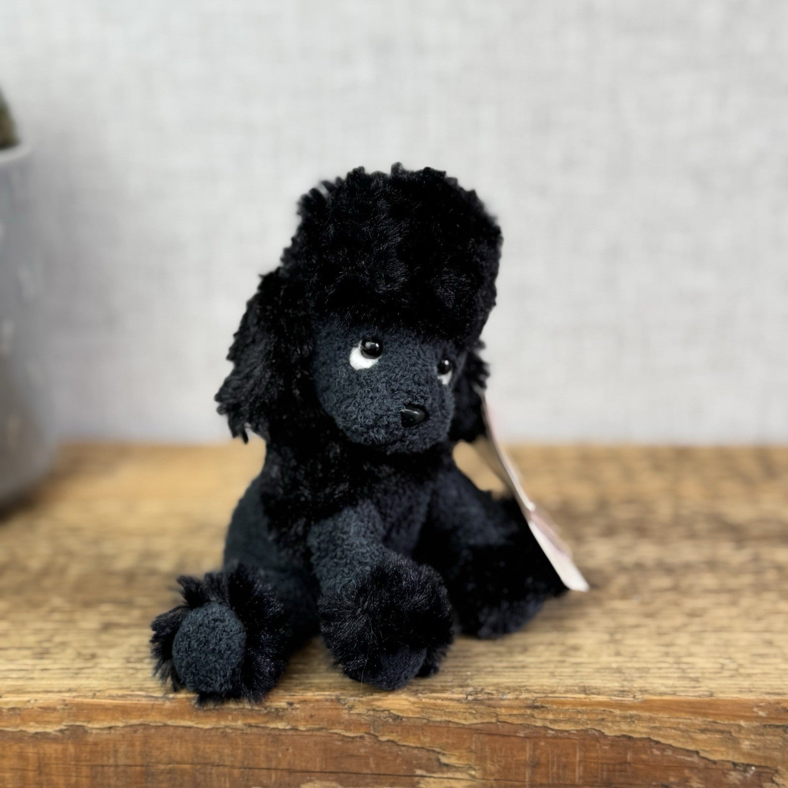 Russ Berrie Luv Pets Frenchie - Mini Beanie Black Poodle Soft Toy Dog Rare 5"
