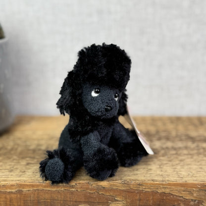 Russ Berrie Luv Pets Frenchie - Mini Beanie Black Poodle Soft Toy Dog Rare 5"
