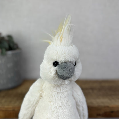 Jellycat Medium Bashful Cockatoo - White Medium Bird Rare Retired Beanbag Plush
