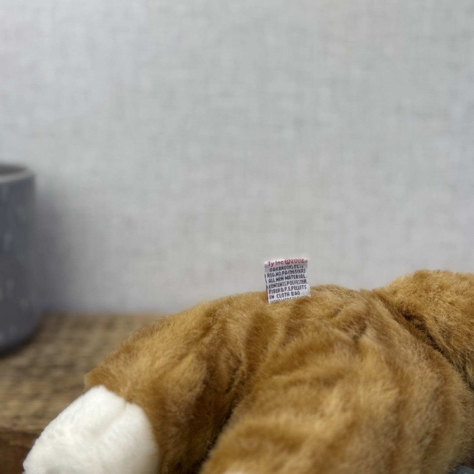 TY Classic Plush "Kitty" Orange Ginger Tabby Cat Beanie Large Seated Retired