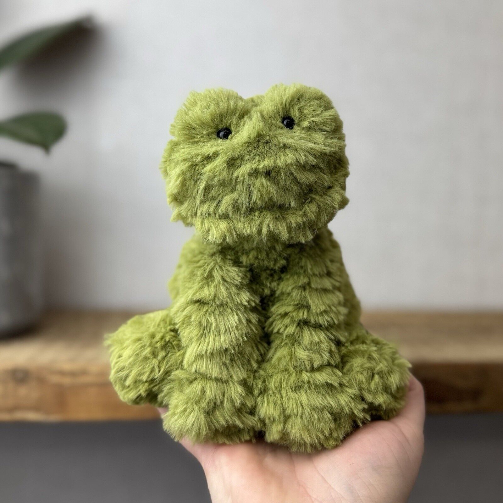 Jellycat Small Fuddlewuddle Frog - Small Green Textured Frog Beanie Retired 6”