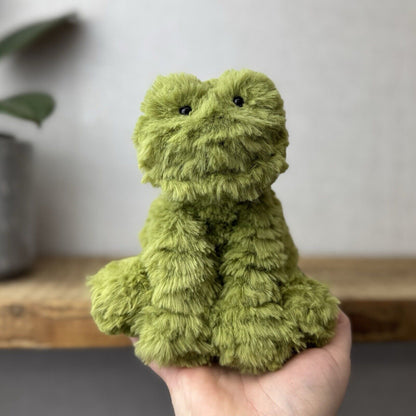 Jellycat Small Fuddlewuddle Frog - Small Green Textured Frog Beanie Retired 6”