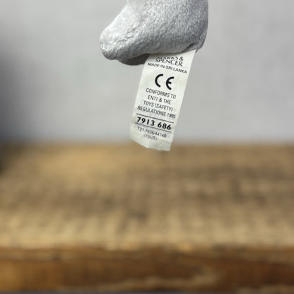 Marks & Spencers Soft Toy - M&S Miniature Elephant Plush Vintage - 7913686