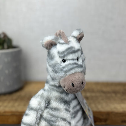 Jellycat Medium Fluffles Zebra - Retired Fluffy Grey/White Zebra Plush 12" 