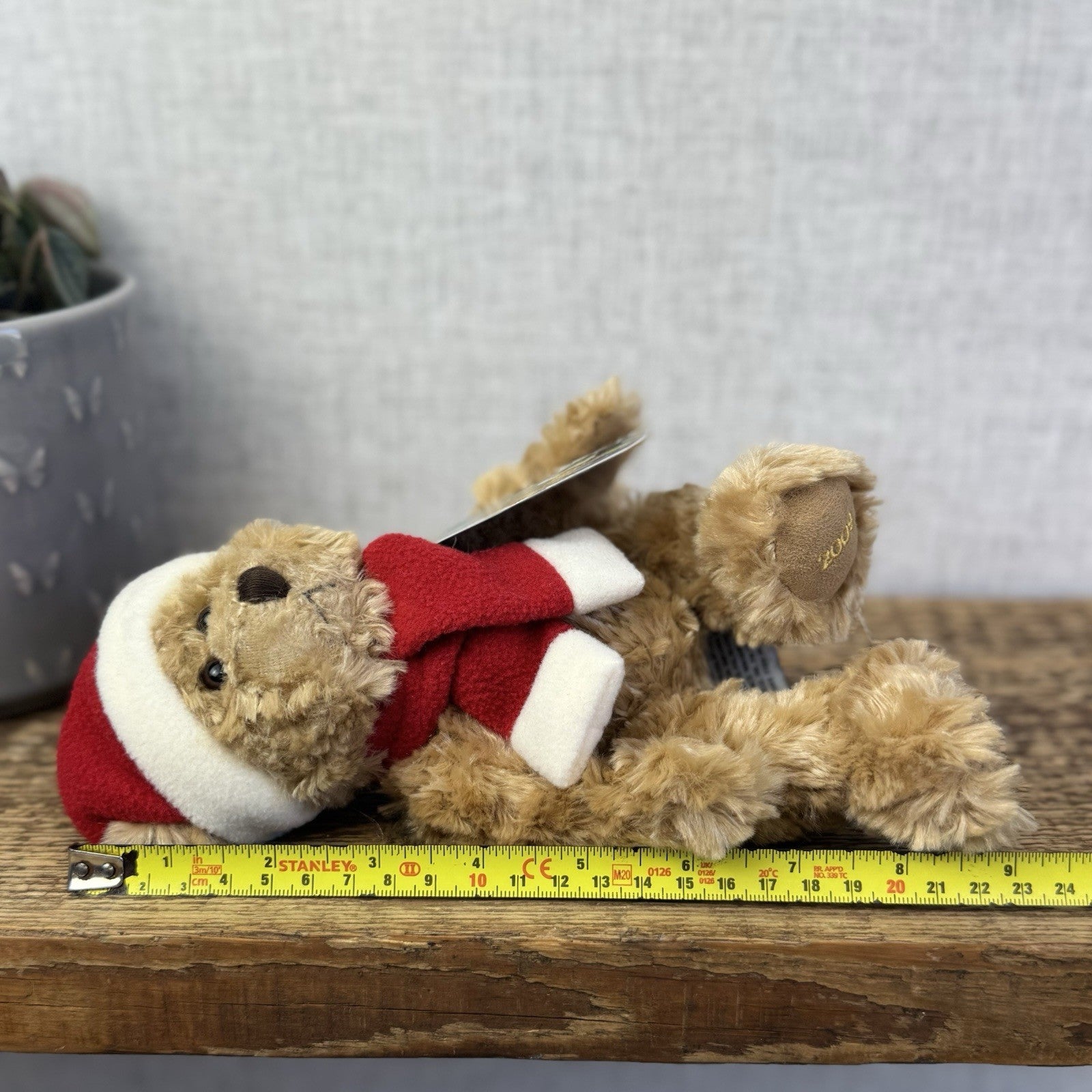 John Lewis Christmas Bear - Small Bear Christmas Hat & Scarf Beanie 2009 9"