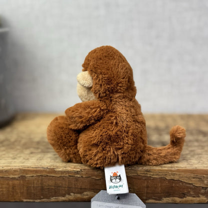 Jellycat Baby Poppet Monkey - Miniature Beanie Monkey Brown Soft Toy Rare 4”