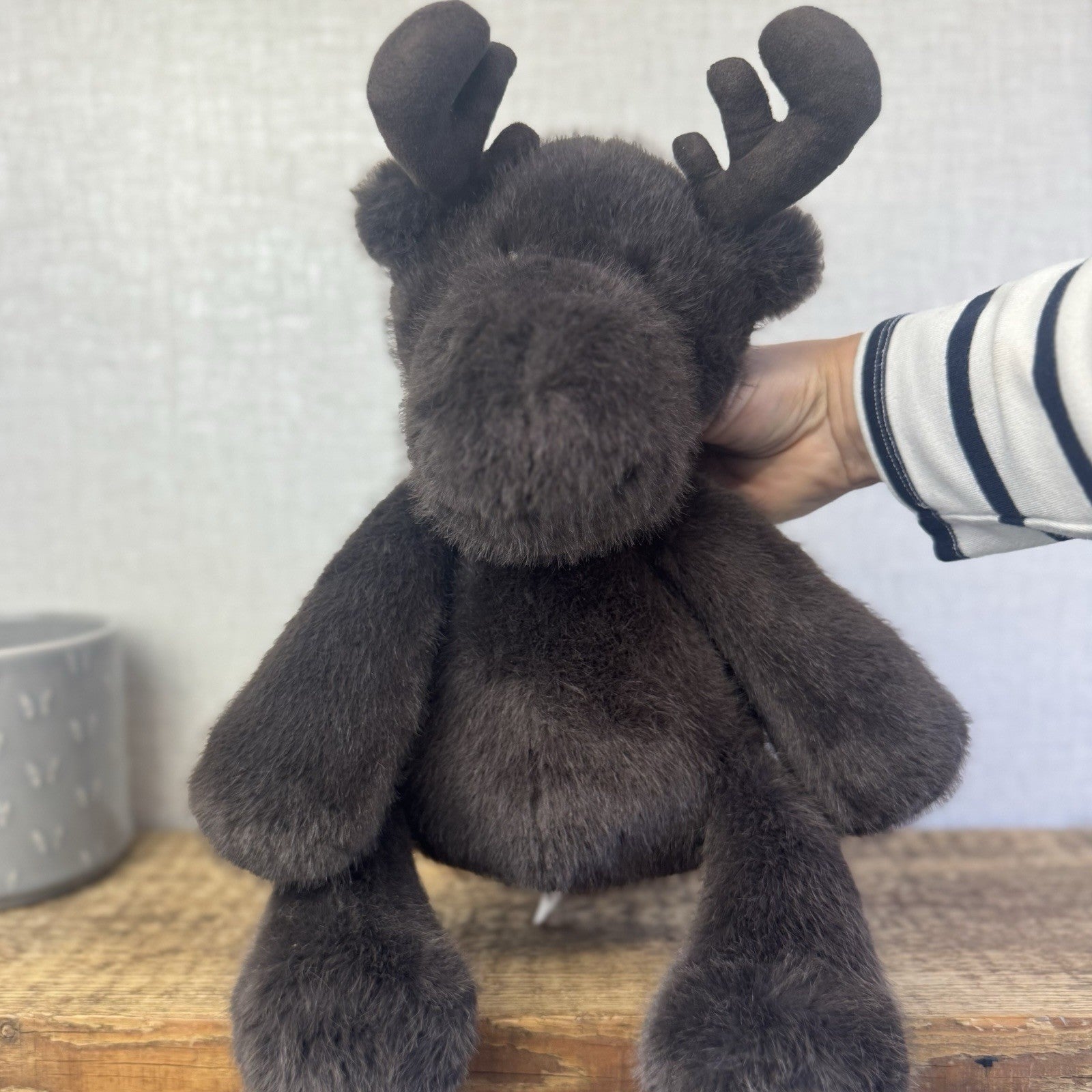 The Little White Company Large Beanie Reindeer/elk Fluffy Super Soft Rare 15”
