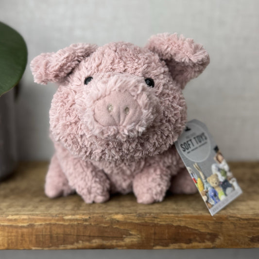 Jellycat Rondle Pig - Large Textured Sitting Pink Piglet Plush Rare Retired 8”