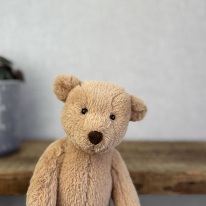 Jellycat Small Butterscotch Bear - Retired Brown Beige Bear Soft Toy Beanie 8”