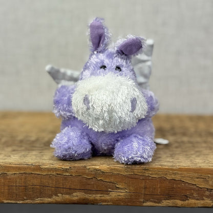 Russ Berrie Luvvies - Lynn Purple Pegasus Beanie - Pudding Soft Toy Tiny 4”