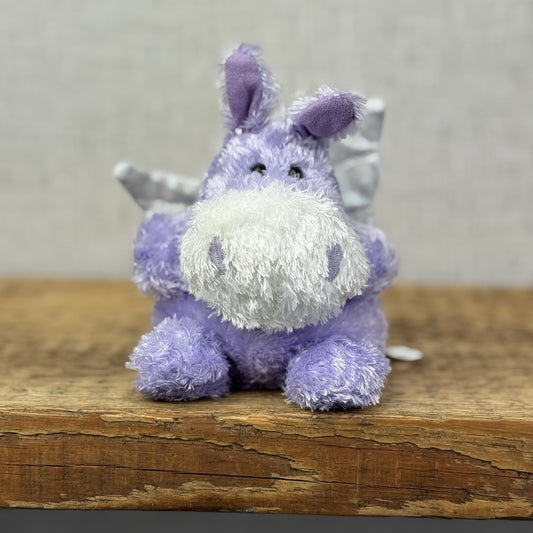 Russ Berrie Luvvies - Lynn Purple Pegasus Beanie - Pudding Soft Toy Tiny 4”