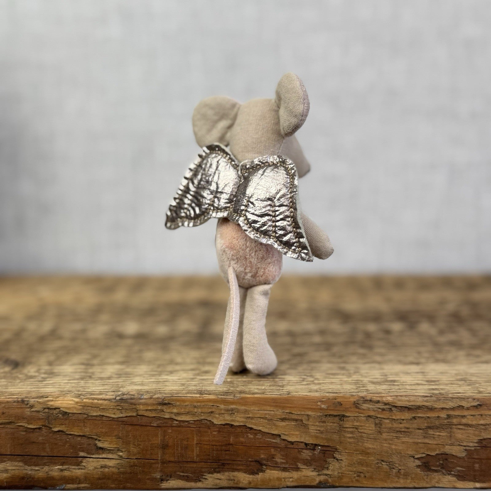 Maileg Fairy Mouse - Natural - Gold Winged Maileg Mouse Fluffy Tummy Retired