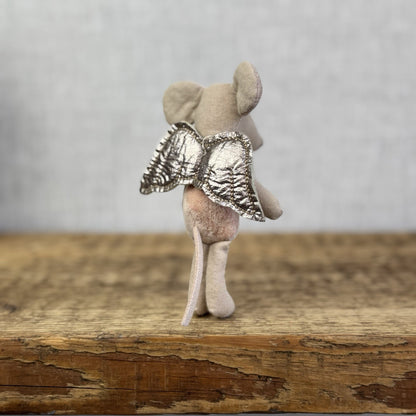 Maileg Fairy Mouse - Natural - Gold Winged Maileg Mouse Fluffy Tummy Retired