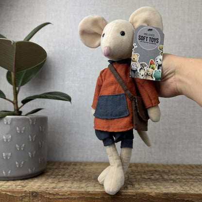 Jellycat Pedlar Mouse - Jellycat Mouse With Clothes & Bag Retired Rare 12"
