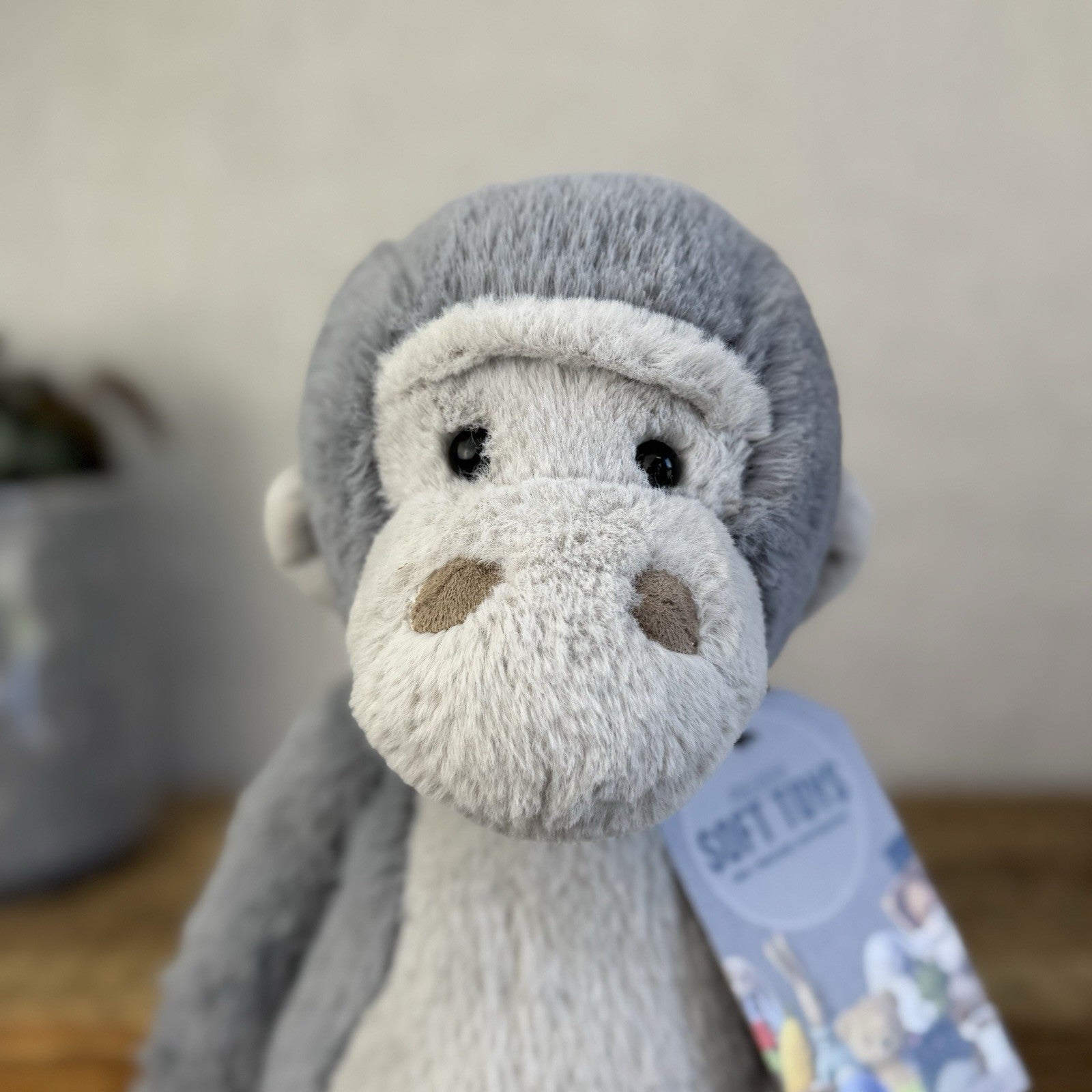 Jellycat Medium Bashful Gorilla - Light Grey Version Old Style Gorrilla 12” (#2)