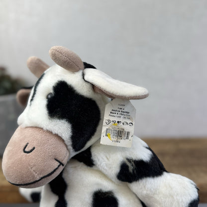 Jellycat Medium Squidgy Black & White Cow - Beanie Cow Vintage Rare With Tags