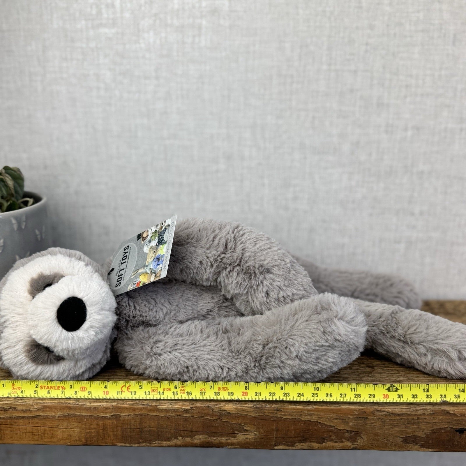 Jellycat Medium Bailey Sloth - Grey Sloth Plush Teddy Collectible 14”
