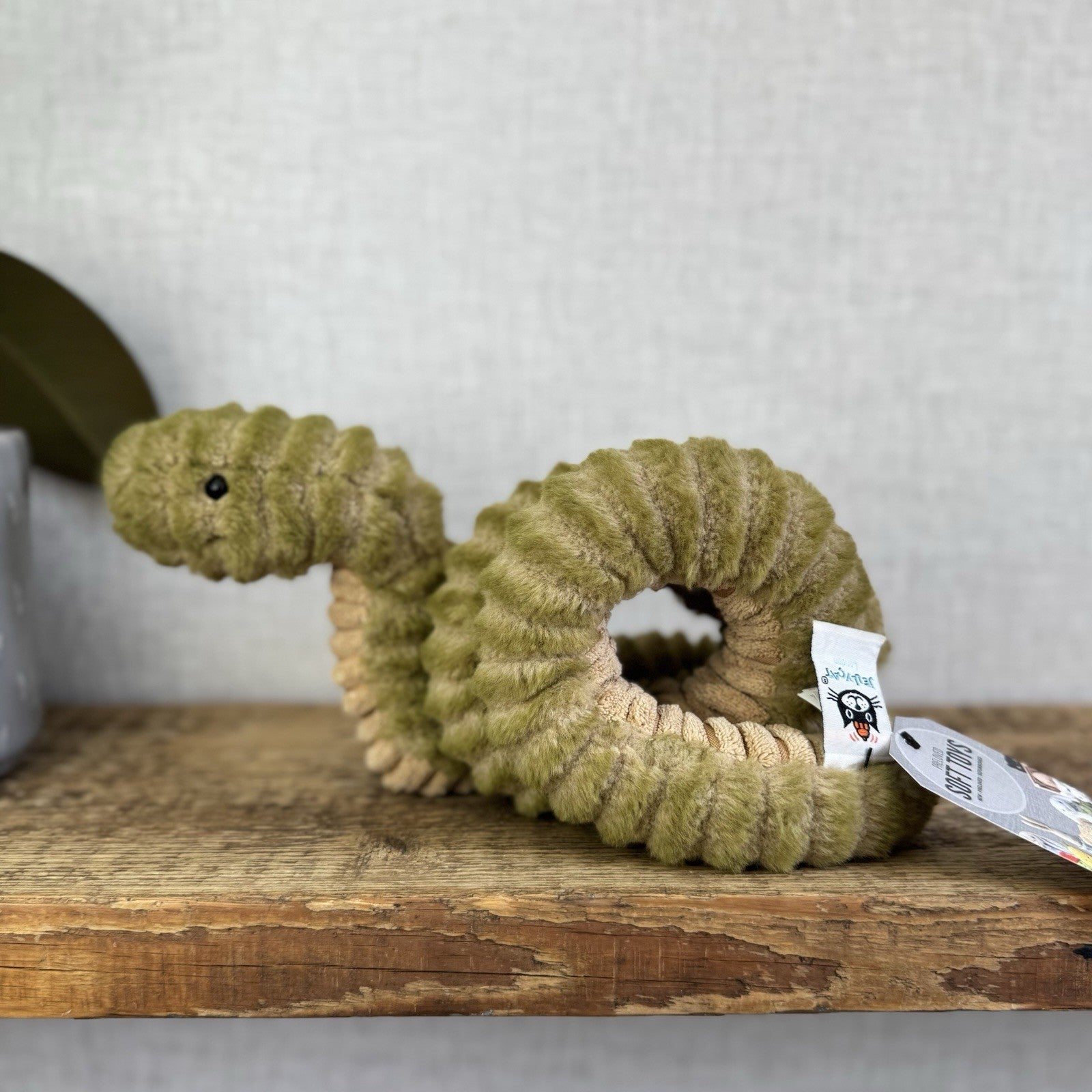 Jellycat Slither Snake Small - Green Snake Retired Beanie Plush Long Soft Toy
