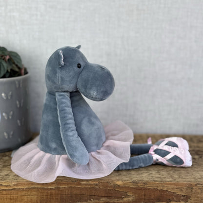 Jellycat Medium Dancing Darcy Hippo Ballerina - Animal In Tutu Retired 12”