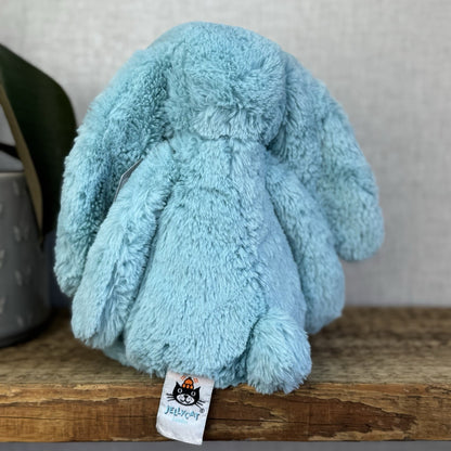 Jellycat Medium Bashful Aqua Bunny - Aqua Bunny Rabbit Bright Blue Medium 12”