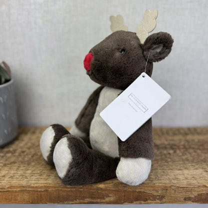 The Little White Company My First Reindeer With Tags - Super Soft Christmas Toy