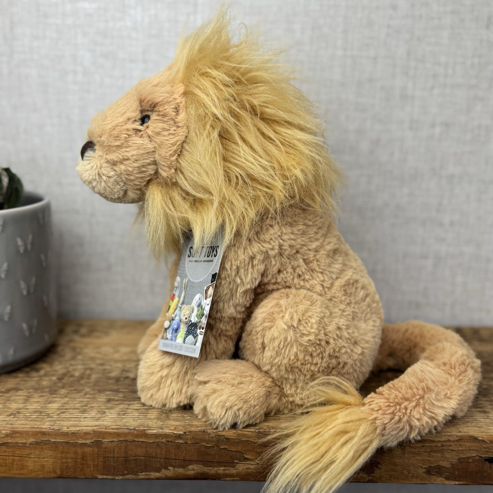 Jellycat Leonardo Lion Medium Wild CatTail - Sitting Lion Beanie Plush Retired