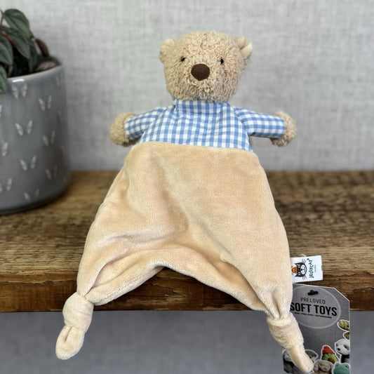 Jellycat Thomas Bear Comfort Blanket Soother - Bear Checked Shirt Soft Toy NWOT