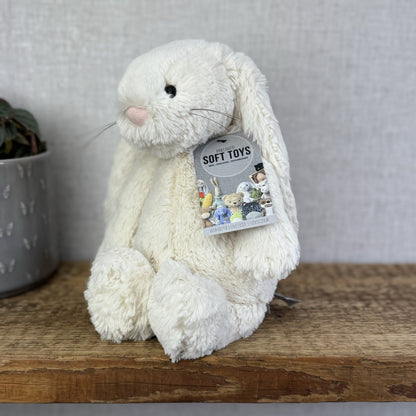 Jellycat Medium Cream Bashful Rabbit - Old Bashful With Whiskers Rare 12”