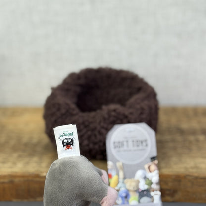 Jellycat Hibernating Mole- Baby Sleeping Mole & Nest Soft Toy Plush Cute NWOT 5”