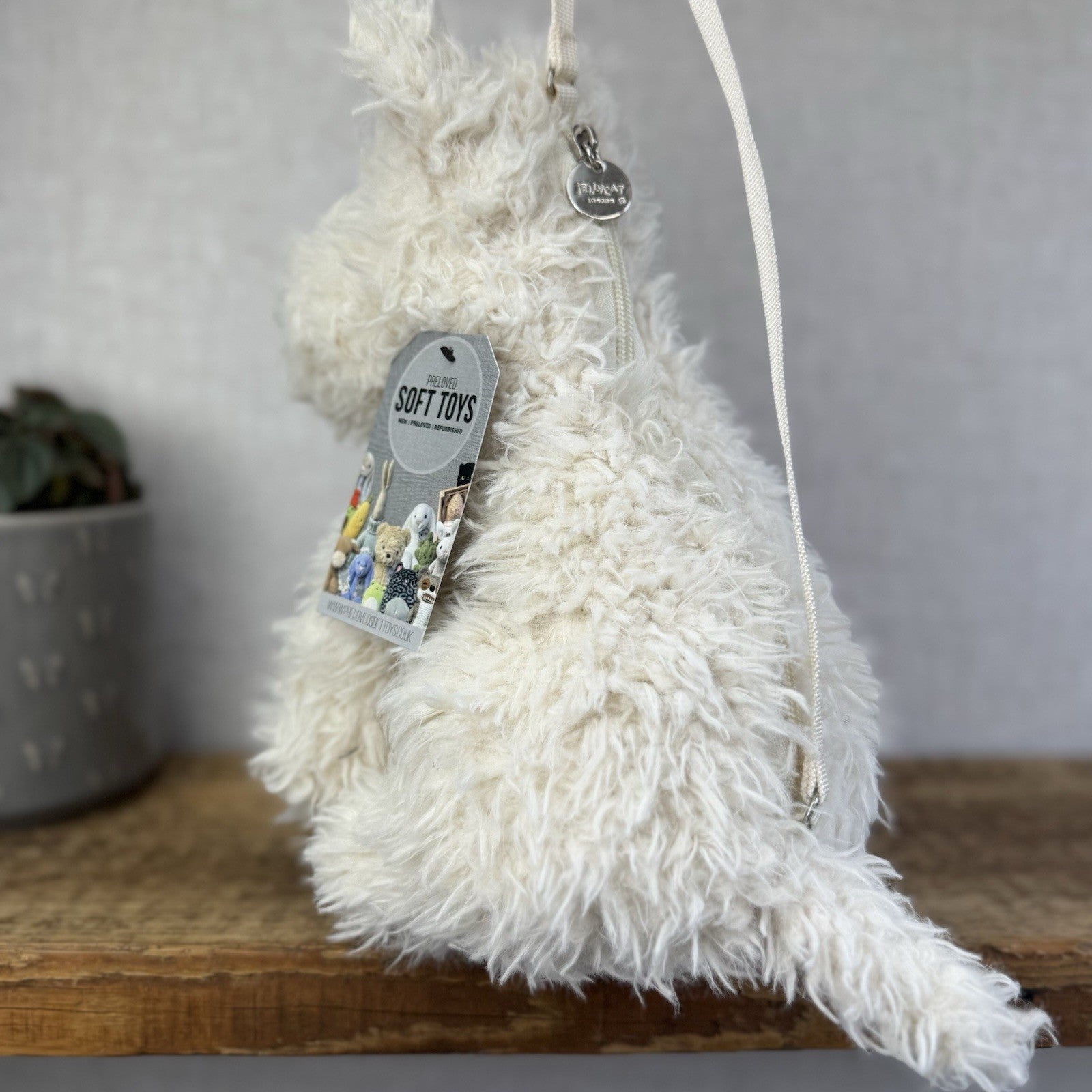 Jellycat Munro Scottie White Westie Dog Bag Soft White Dog Bag Plush 12"