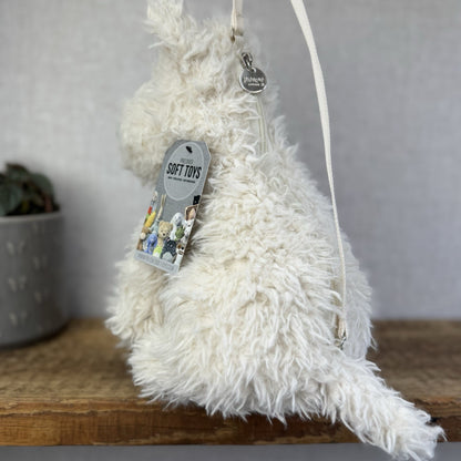 Jellycat Munro Scottie White Westie Dog Bag Soft White Dog Bag Plush 12"