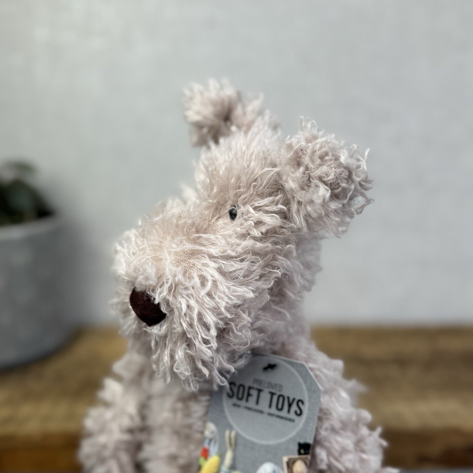Jellycat Small Scamp Pup - Curly Beige Terrier Soft Toy Beanie Vintage/Retired