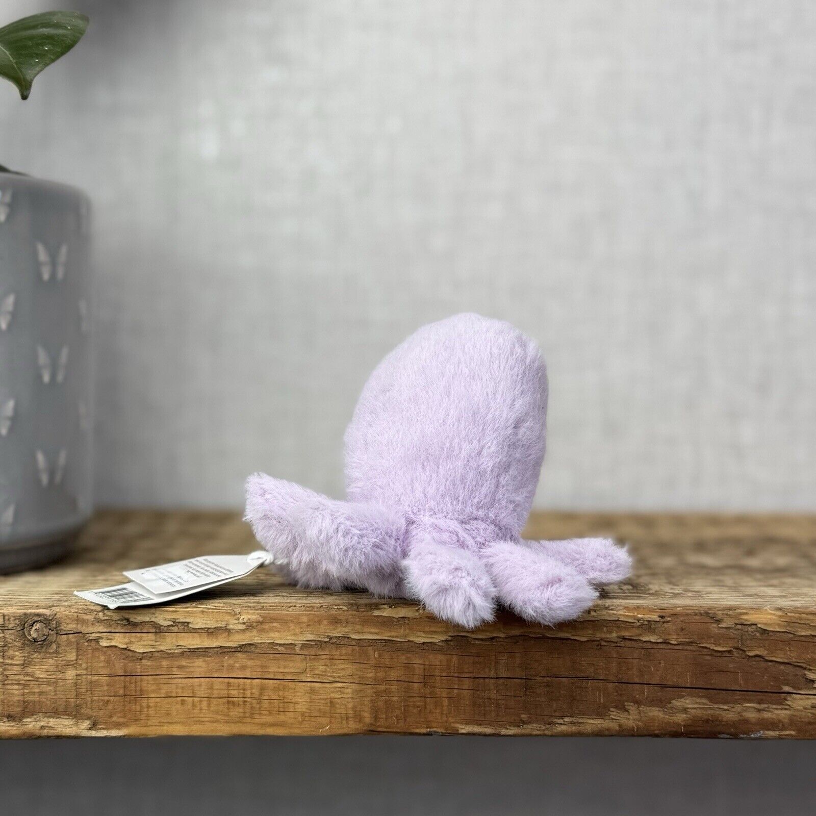 Jellycat Fluffy Octopus - Lilac Fluffy Octopus Plush Soft Toy - Pocket Pal 3"